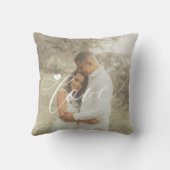 Liebe Drehbuch Modernes 2-Foto-Herz personalisiert Kissen (Rückseite)