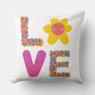 Liebe Druckdesign auf Baumwollkissen für Valentine Kissen
