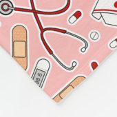 Liebe drucken rosa Hintergrund Fleecedecke (Ecke)