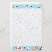 Liebe druckt blauen Hintergrund Briefpapier (Vorne/Hinten)