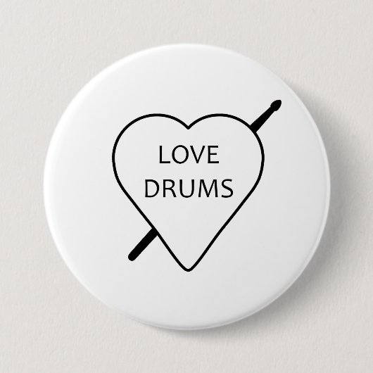 Liebe Drums Abzeichen Button (Vorderseite)