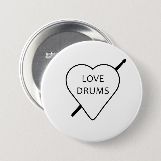 Liebe Drums Abzeichen Button (Vorne & Hinten)
