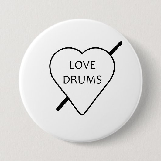 Liebe Drums Abzeichen Button (Vorderseite)