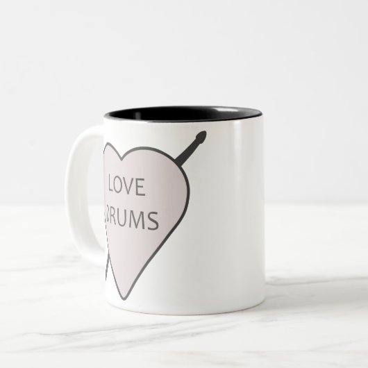 Liebe Drums Tasse (Vorderseite Links)