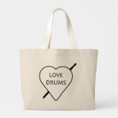 Liebe Drums Tote Bag Jumbo Stoffbeutel (Rückseite)