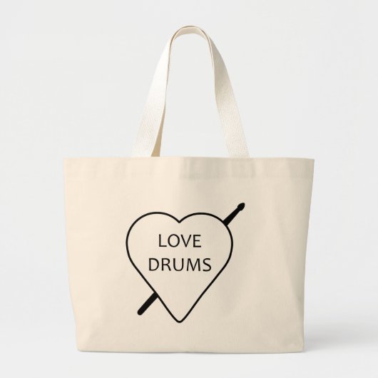 Liebe Drums Tote Bag Jumbo Stoffbeutel (Vorne)