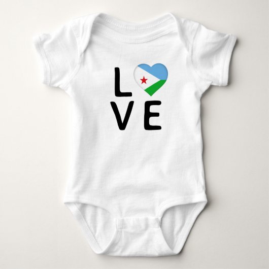 Liebe - Dschibuti-Flagge Baby Strampler (Vorderseite)