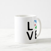 Liebe - Dschibuti-Flagge Kaffeetasse (VorderseiteRechts)