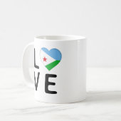 Liebe - Dschibuti-Flagge Kaffeetasse (Vorderseite Links)