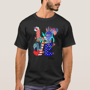 Liebe Dsp Life Stethoscope Fireworks Usa Flag 4. O T-Shirt