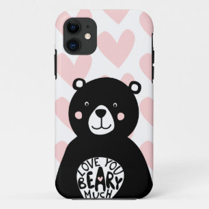 Liebe du Beary Much Niedlich Bär Girly Pink Herz Case-Mate iPhone Hülle
