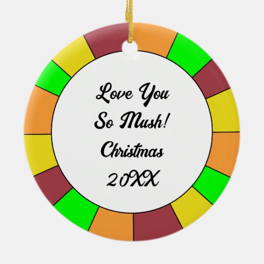 Liebe, du bist so überwältigt | Pilzsaal Weihnacht Keramik Ornament (Hinten)