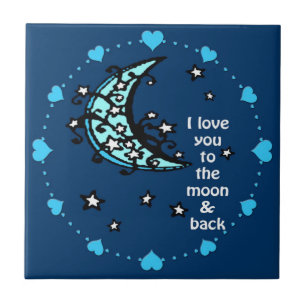 Liebe du blaues Mond Fliese