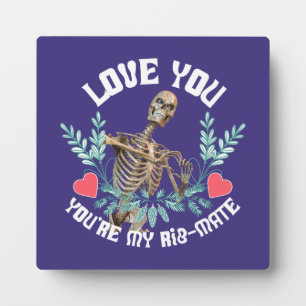 Liebe du, du bist mein Rib Mate Skelett Valentine Fotoplatte