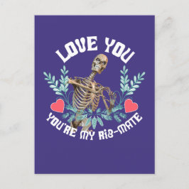 Liebe du, du bist mein Rib Mate Skelett Valentine Postkarte