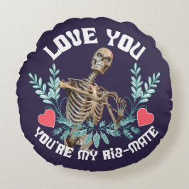 Liebe du, du bist mein Rib Mate Skelett Valentine Rundes Kissen