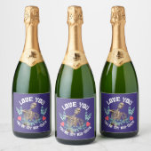 Liebe du, du bist mein Rib Mate Skelett Valentine Schaumweinetikett (Flaschen)