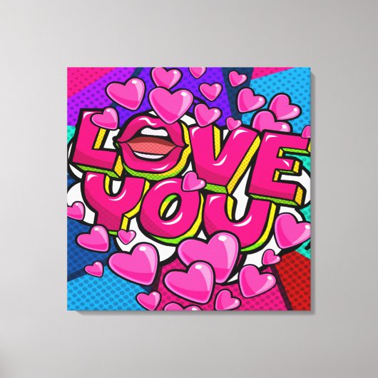 LIEBE DU gestylte Leinwand drucken (Vorderseite)