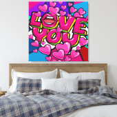 LIEBE DU gestylte Leinwand drucken (Insitu (Schlafzimmer))
