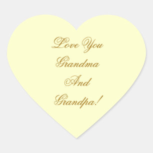 LIEBE DU GRANDMA, GRANDPA. Herz-Aufkleber