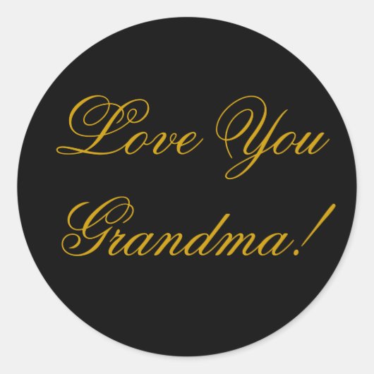 LIEBE DU GRANDMA. RUNDER AUFKLEBER (Vorderseite)