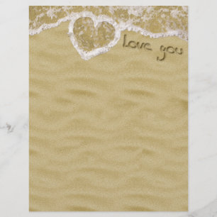 "Liebe du" In Sand geschriebenes Herz