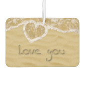 "Liebe du" In Sand geschriebenes Herz Autolufterfrischer (Rückseite)