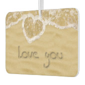 "Liebe du" In Sand geschriebenes Herz Autolufterfrischer (Links)