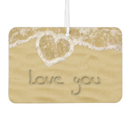 "Liebe du" In Sand geschriebenes Herz Autolufterfrischer