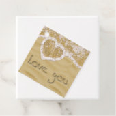 "Liebe du" In Sand geschriebenes Herz Geschenkanhänger (Beispiel)