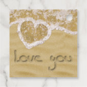 "Liebe du" In Sand geschriebenes Herz Geschenkanhänger (Rückseite)