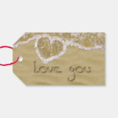"Liebe du" In Sand geschriebenes Herz Geschenkanhänger (Rückseite Horizontal)