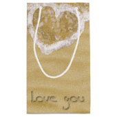 "Liebe du" In Sand geschriebenes Herz Kleine Geschenktüte (Rückseite)