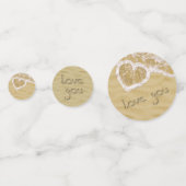 "Liebe du" In Sand geschriebenes Herz Konfetti (Rückseiten)