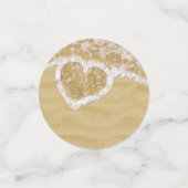 "Liebe du" In Sand geschriebenes Herz Konfetti (Klein Vorderseite)