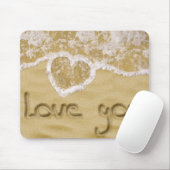 "Liebe du" In Sand geschriebenes Herz Mousepad (Mit Mouse)