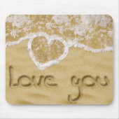 "Liebe du" In Sand geschriebenes Herz Mousepad (Vorne)