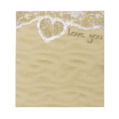 "Liebe du" In Sand geschriebenes Herz Notizblock (Vorderseite)