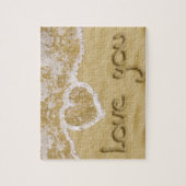 "Liebe du" In Sand geschriebenes Herz Puzzle (Vertikal)