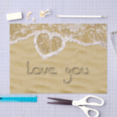 "Liebe du" In Sand geschriebenes Herz Seidenpapier (Handwerk)