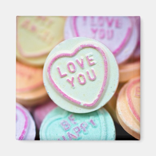 "Liebe du" Liebe Herz Süßigkeiten Magnet (Vorne)