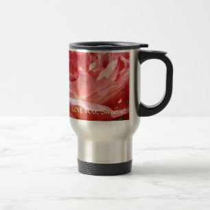 LIEBE, du liebt! Pink Rose Coffee Tasse Travel Mug