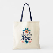 Liebe, du Mama, blumenblaue Tasche (Rückseite)