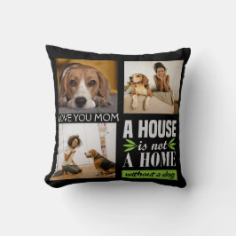 Liebe, du Mama...drei Foto Collage und ein Hund Zi Kissen