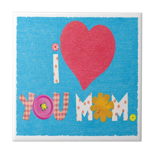 Liebe, du Mama Keramik Fliese (Vorderseite)