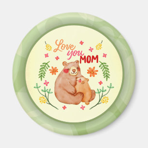 Liebe Du Mama - Mama Bear and Cub Mother Day Magnet
