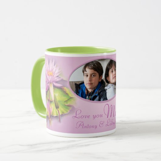 Liebe du Mama/Mama Wasserlilie Foto Tasse (Vorderseite Links)