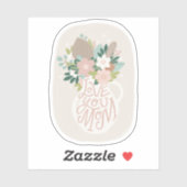 Liebe, du Mama. Niedliche Blumenmütter Aufkleber (Blatt)