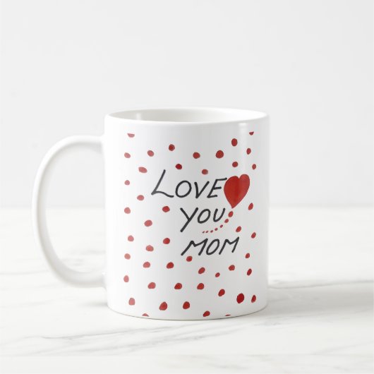 Liebe, du Mama Polka dot Muttertag Kaffeetasse (Links)