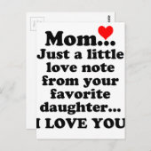 Liebe, du Mama Postkarte (Vorne/Hinten)